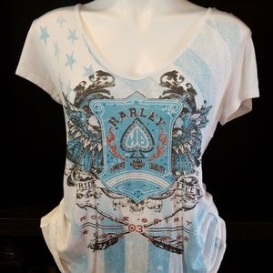 Harley Davidson T-Shirt w/ Lace Style Back
